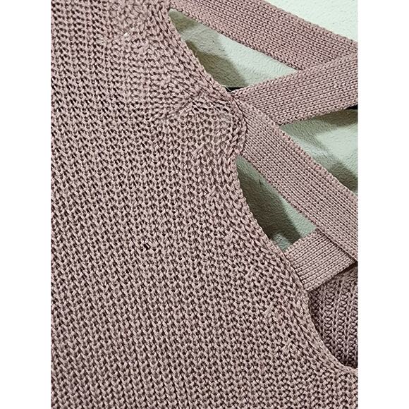 Olive and Oak Mauve Cut Out Back Knit Sweater Womens Size Medium - Picture 6 of 9